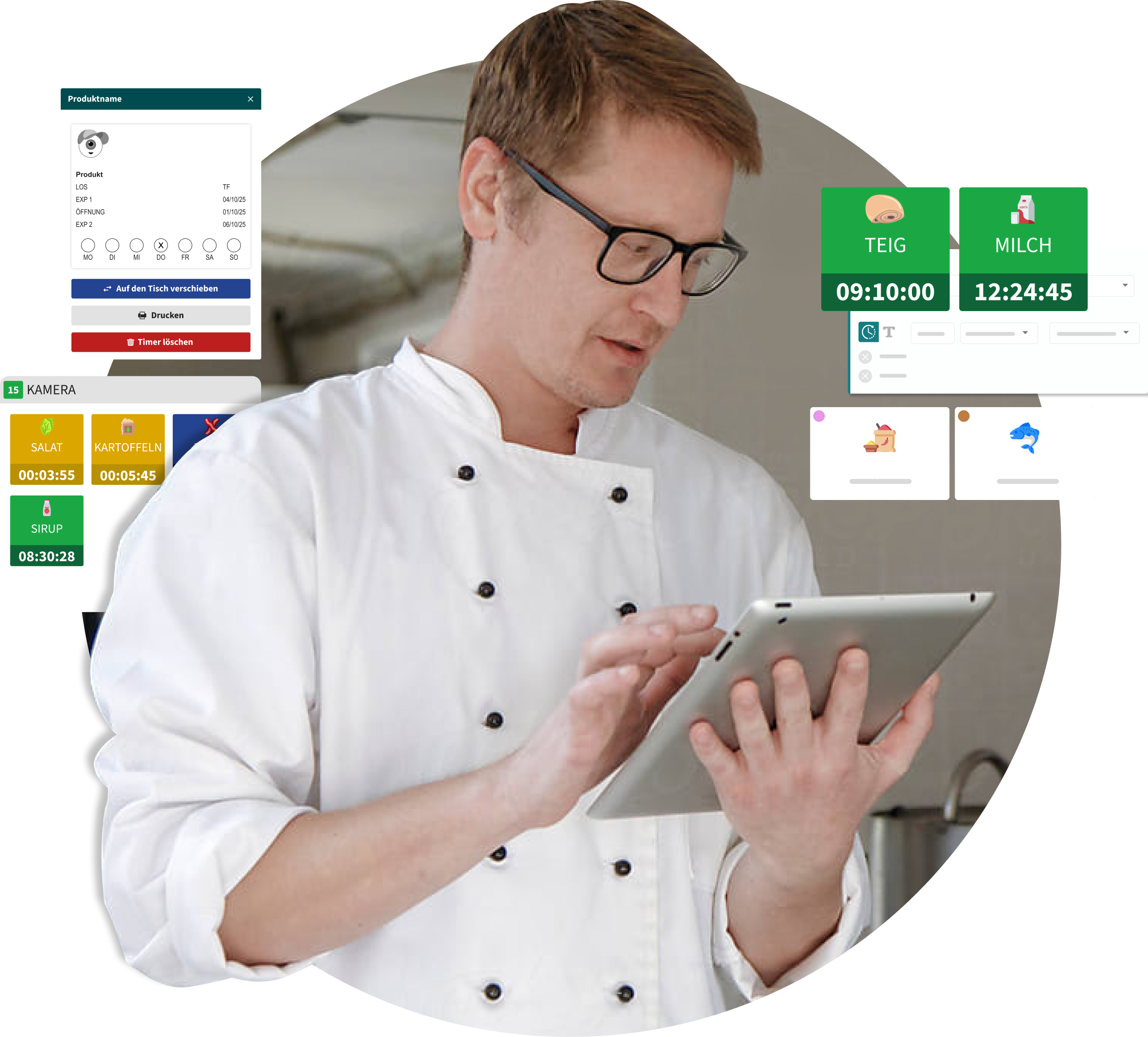 Produkt-Timer für Gastronomiemarken